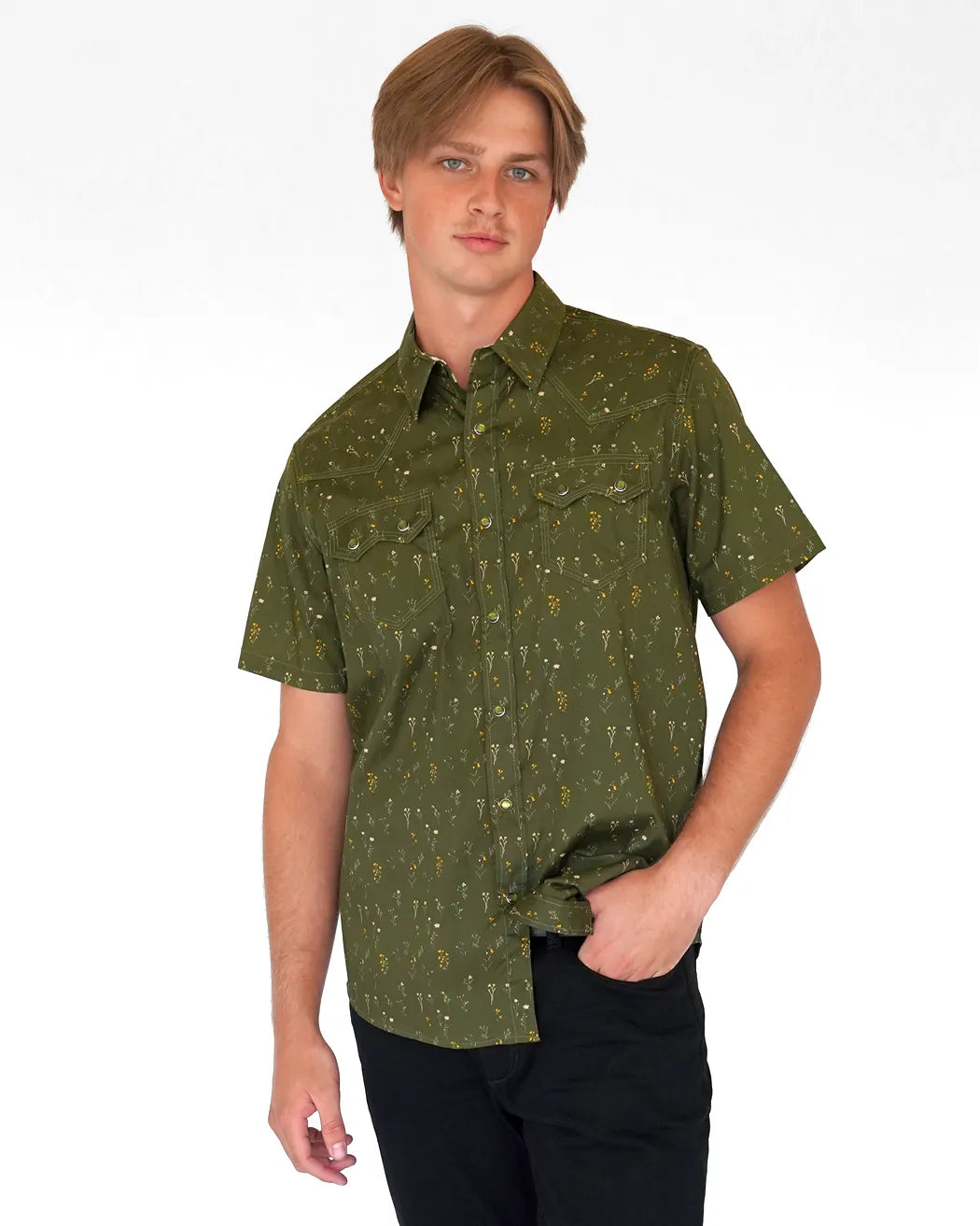 Forever Young Mens Short Sleeve Western Shirt