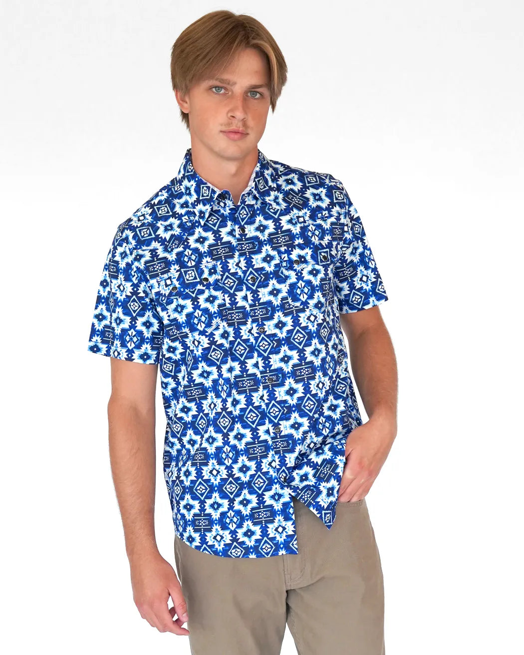 Heaven Mens Short Sleeve Western Shirt