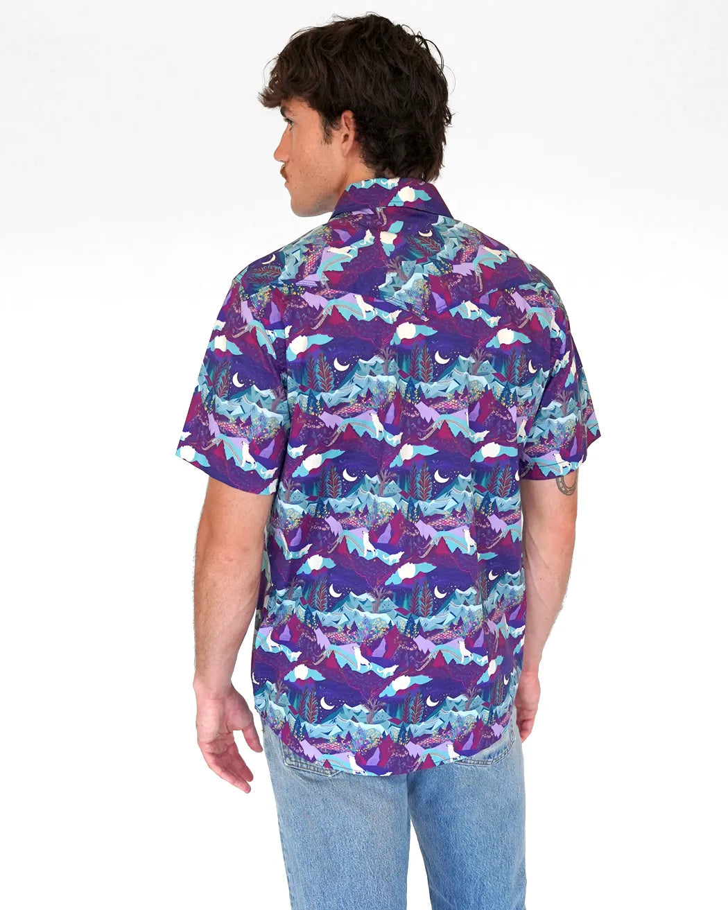 Hungry Like the Wolf Mens Short Sleeve Western Shirt