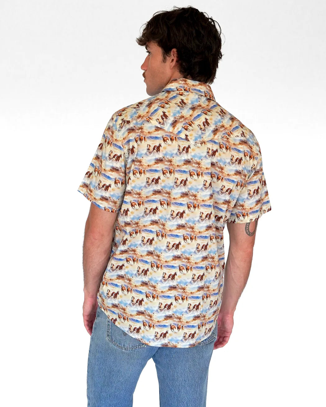 Just Like Heaven Mens Short Sleeve Western Shirt