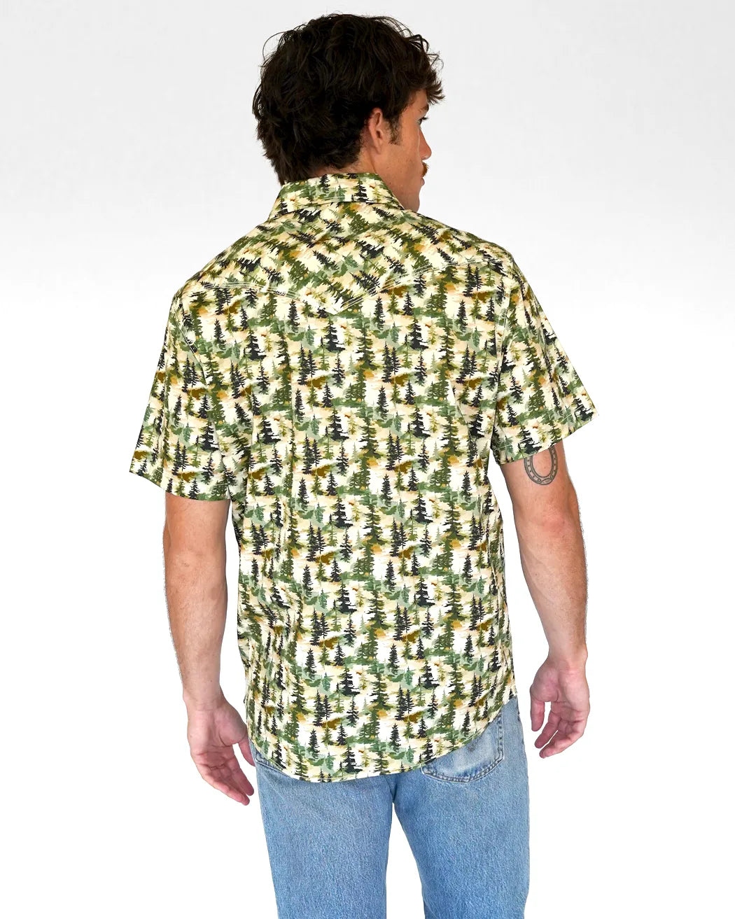 Running Up That Hill Mens Short Sleeve Western Shirt