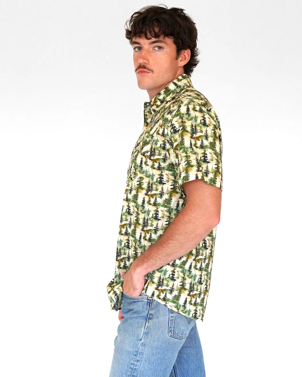 Running Up That Hill Mens Short Sleeve Western Shirt