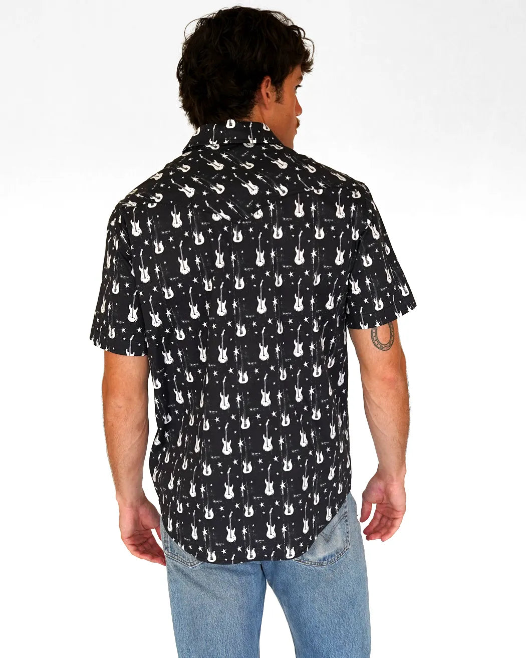 Stars & Guitars Mens Short Sleeve Western Shirt